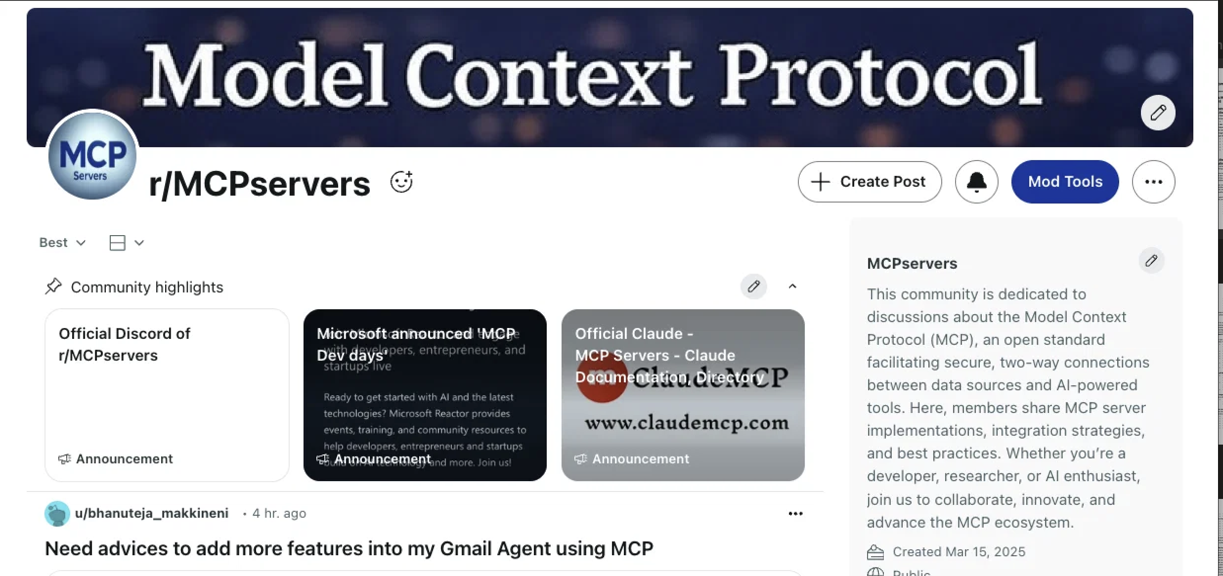 MCPservers Reddit